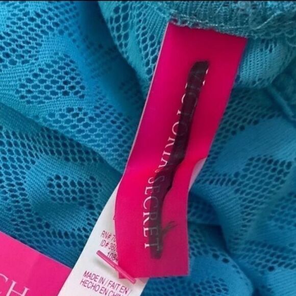 Victoria’s Secret Swim Ruffle bikini beach cover up mini dress swimwear Blue M - Picture 5 of 5